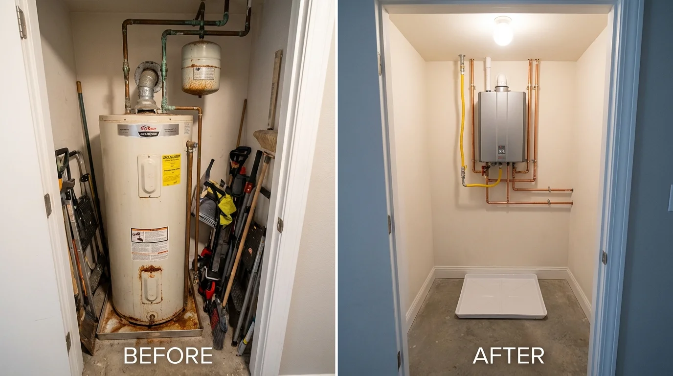 Tank water heater versus wall-mounted tankless unit comparison for Jasper, GA homeowners